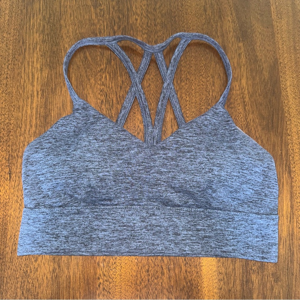 Joy Lab Strappy Sports Bra Odyssey Heather Blue Size Small Padded
